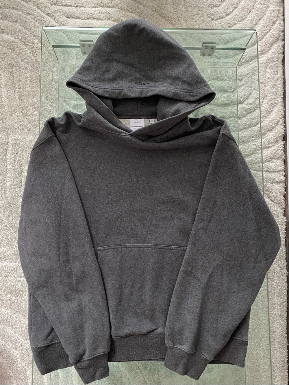 Aritzia Sweatfleece Perfect Hoodie Cozy Fleece Heather Charcoal XL